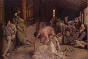 Tom roberts Shearing the rams oil on canvas
